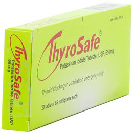 Thyrosafe KI potassium iodide tablets packaging three quarter view