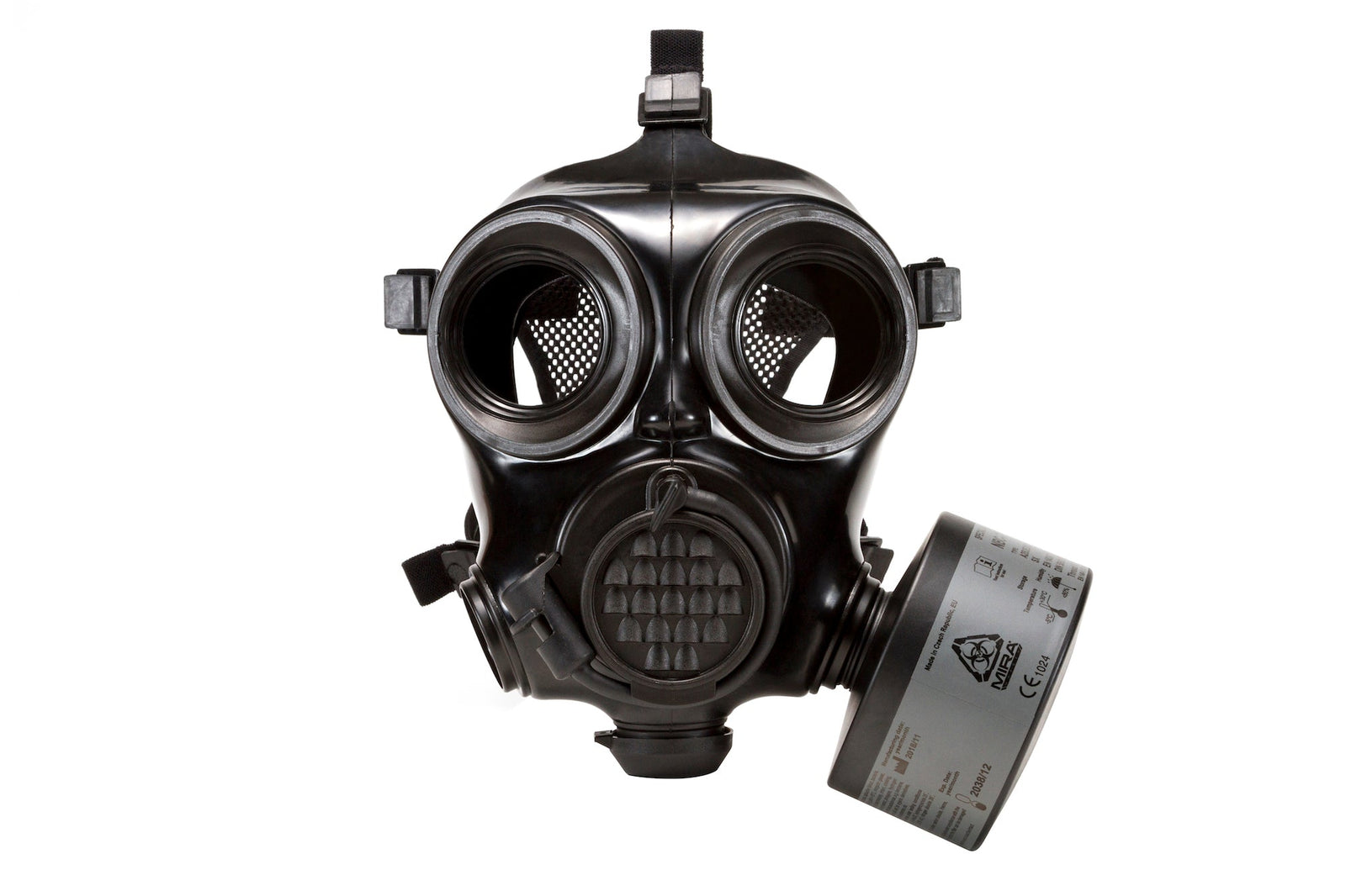 Front view of the CM-7M Military Gas Mask with CBRN filter