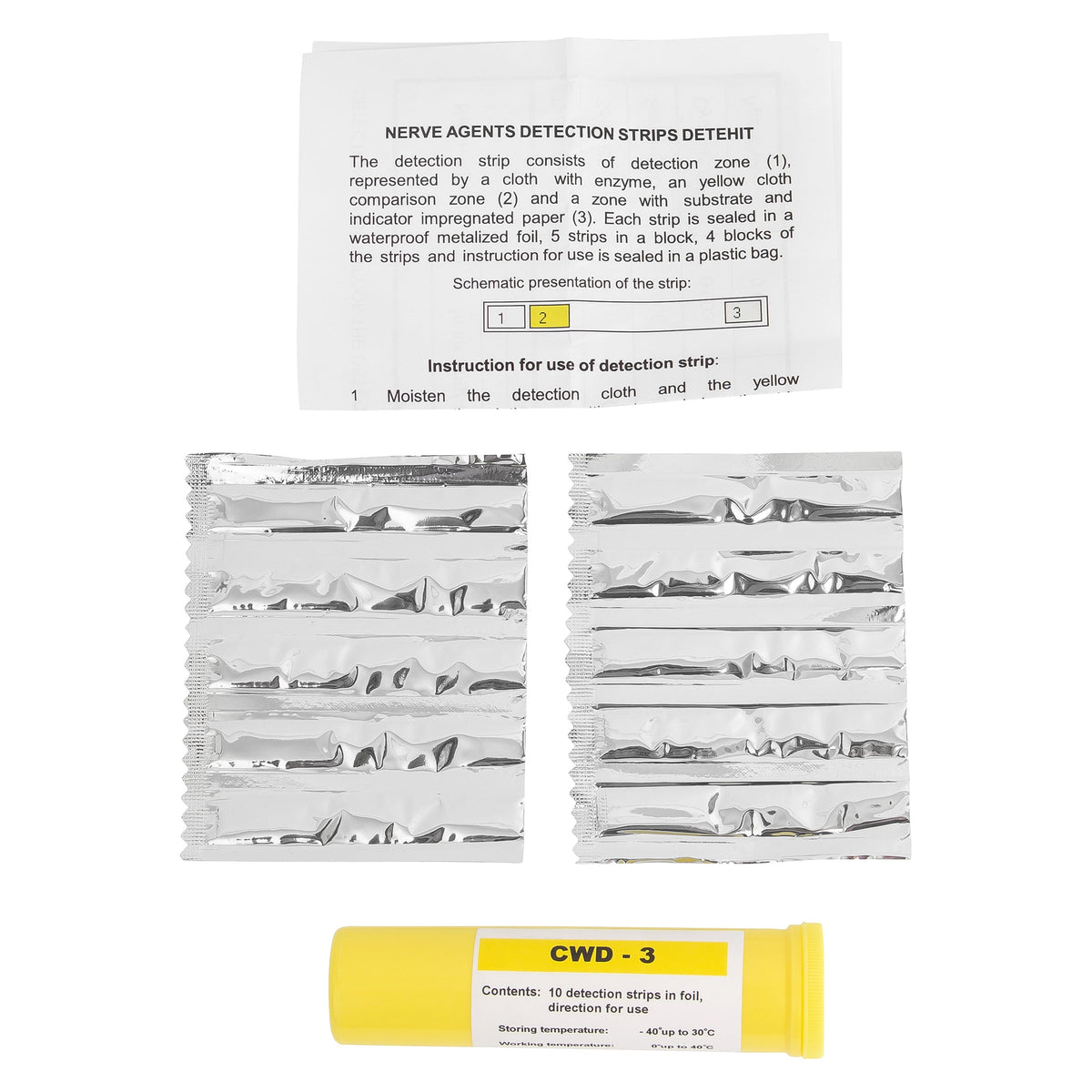 MIRA Safety DETEHIT CWD-3 CBRN Detection Strips: Rapid Nerve Agent Identification