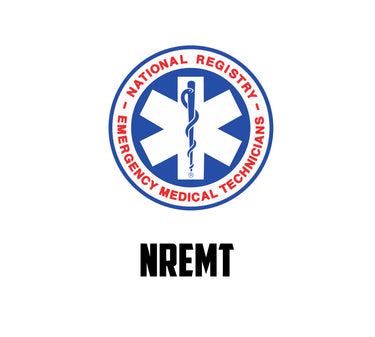 NREMT logo with a blue and red circular design on a white background