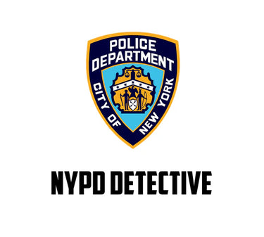 NYPD Detective badge with shield emblem on a white background