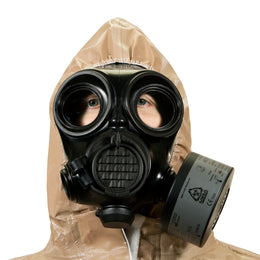 Hooded man wearing the HAZ-SUIT HAZMAT Suit