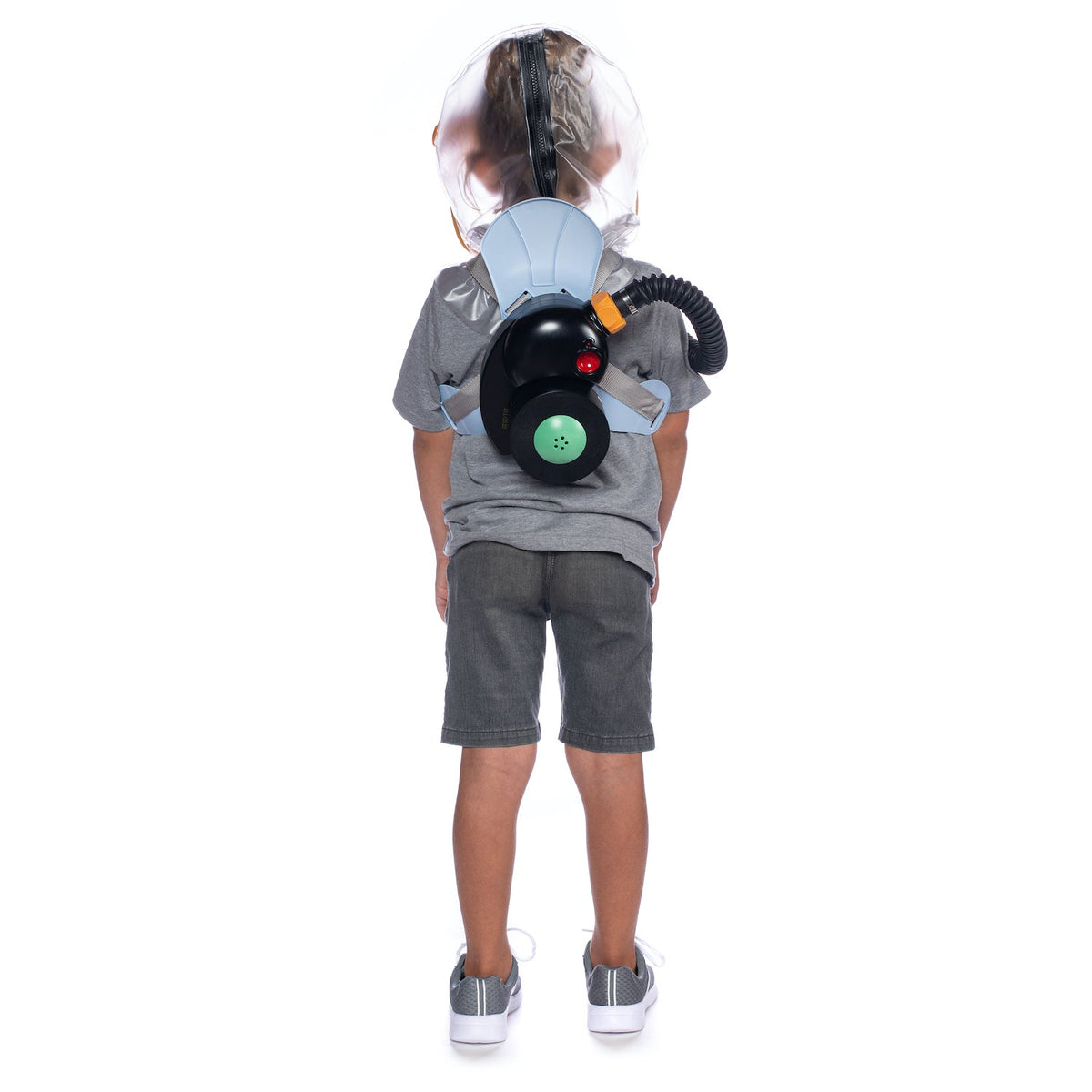 Back harness setup of MD-2 Kid's Gas Mask