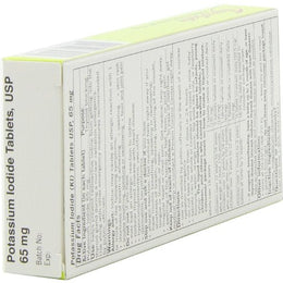 Thyrosafe potassium iodide packaging back view