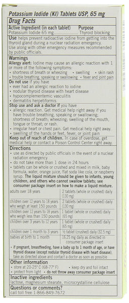 Thyrosafe potassium iodide packaging instructions